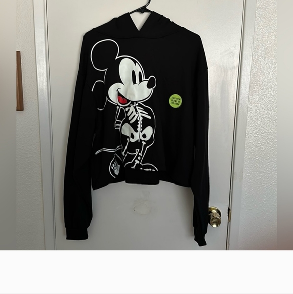 Mickey Mouse Disney Skeleton Glow In Dark Hoodie - Picture 2 of 5